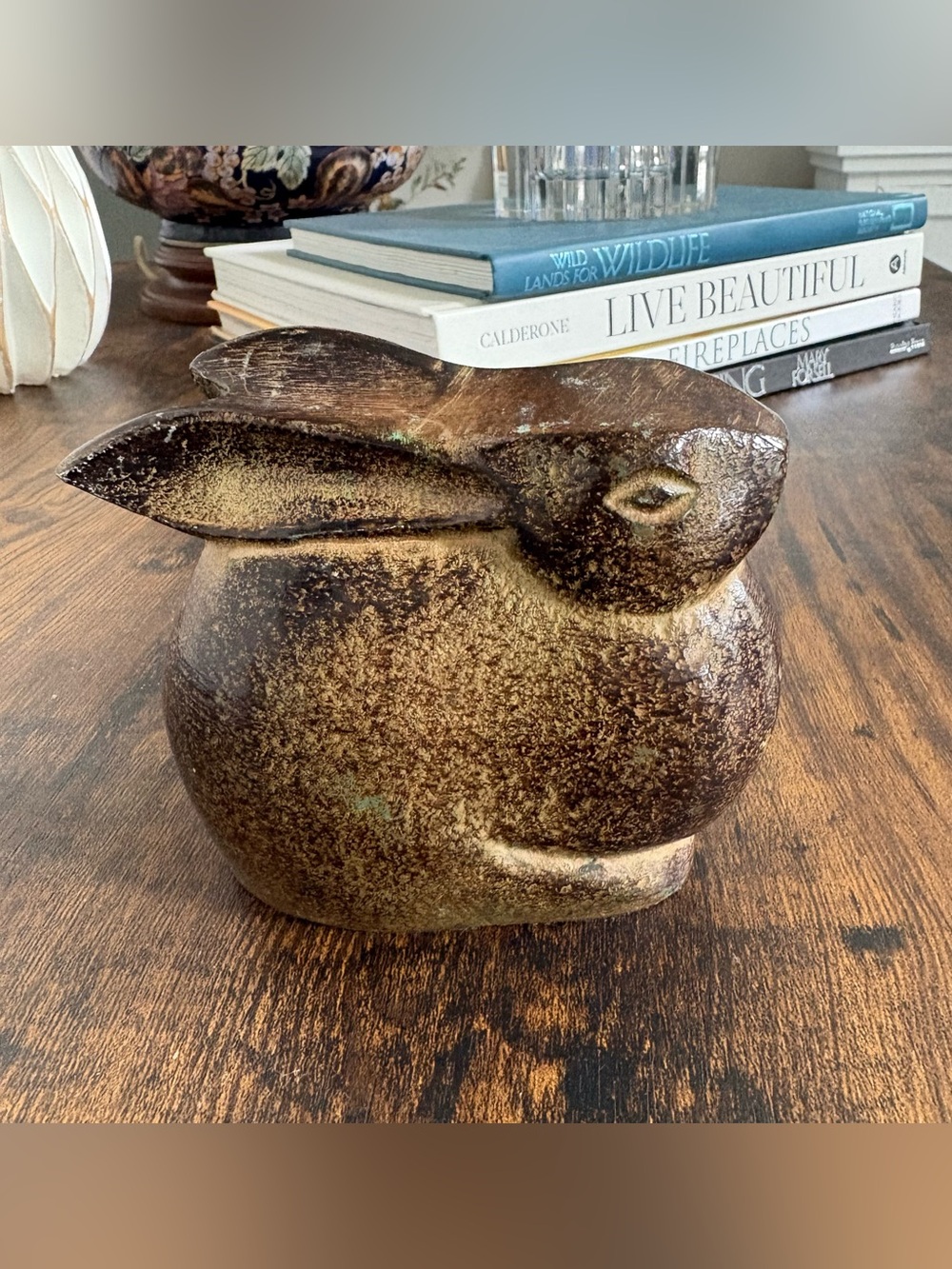 Achla Designs Antique Bronze Moon Bunny Figurine